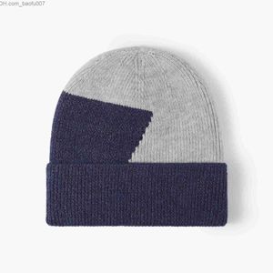 Beanie/Skull Caps Outdoor Wool Thick Warm Cold Hat Men Block Colored Ears Skull Big Headed Bear Autumn Winter Sticked Hat Women's Z230809