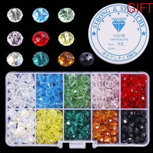 Vendita all'ingrosso di lucite di plastica acrilica 10 colori perline di cristallo perline di vetro rotonde perline sfaccettate sfaccettate con contenitore per creazione di gioielli 230809