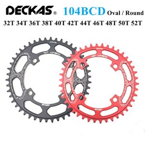 Cykelgrupper SET DECKAS 104BCD Kedjande Oval Round Wide N Chainwheel MTB Mountain Bicycle 32T52T Crankset Tooth Plate Parts 104 BCD 230808