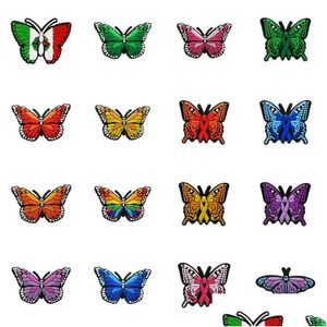 Canudos Moq 20Pcs Butterfly Custom Sile St Toppers Er Charms Buddies Faça Você Mesmo Decorativo 8Mm Suprimentos para Festas Presente Drop Delivery Home Gard