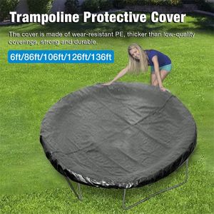 Trampoliner 68101213 fot Trampoliner täcker regntät UV -resistent dammtät slitresistent rund trampolinskyddsskydd 230808