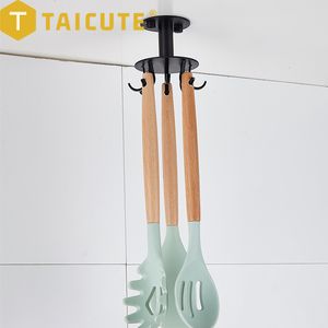 Matlagringsorganisation sätter Taicute Kitchen Hook 360 graders rotationstillbehör Arrangör Självhäftande rostfritt stål Vägghängare 230809