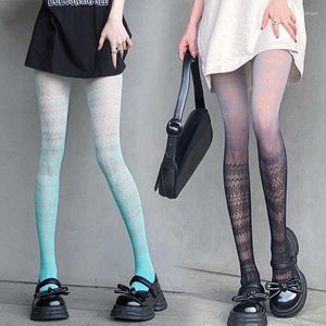 Frauen Socken Sexy Strumpfhosen Gradienten Nette Candy Farbe Strumpfhosen Sommer Dünne Transparente Weibliche Strümpfe Party Club Lolita