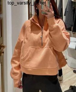 Nya Lulus Yoga Sweatshirt Scuba Full Half Zip Hoodies Outdoor Leisure Sweatshirts Gymkläder Kvinnor Toppar Träning Fiess Tjocka jackor Hoodie