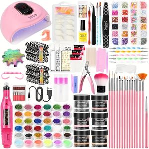 Beautiful Nail Art Creation Kit - Electric Nail Drill, UV LED Lamp, Acrylic Powder, Tips & More - Perfect Starter Set for Beginners!