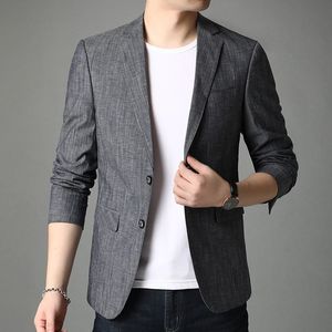 Мужские костюмы Blazers Thin Blazers Мужская одежда весна лето деловой случайный пиджак корейский односпальный длинные рукава мужчина верхняя одежда 230808