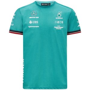 10yw 2023 herr t-shirt passar för Formel 1 racing Team 3d Autumn Löst passform odelad fast färg kragefri vanlig ungdom grön sommar avslappnad