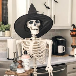 Inne imprezy imprezowe dostarcza 40 cm szkielet ludzki na dekorację Halloween Realistyczne kości czaszki model Halloween imprezowy wystrój domu Haunted House Horror rekwizyty 230809