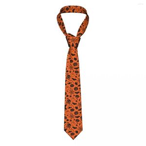 Bow Ties Pumpkin Slits Män kvinnor Silk Polyester 8 cm Skull Bat spindlar Web Neck For Mens Suits Accessories Cravat Wedding Present