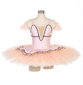 Stage Wear High-end Customized Children's Adult Tutu Professional Performance Clothing Women's Pink Competition Pombadu Skirt