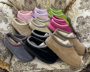 أستراليا مصمم التمهيد تسمان الثلج أحذية Sheepes Sheepskin Fashion Women Tazz Mini Boot Platform Fur Classic Winter Ethnic Boot Suede Black Maroon Wool Cankle Booties