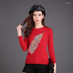 Kadın Sweaters Lady Uzun Kollu Kazak Kızlar O Boyun Örme Sıcak Kadın Gündelik Gevşek Küleyler Giysileri B9689