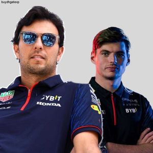 OV19 2023 Formula One Erkek Moda Polo F1 Yarış Takımı Resmi Web Sitesi 2023 Oracle Red Color Bull Sergio Perez Gömlek Giysileri Fan Jersey