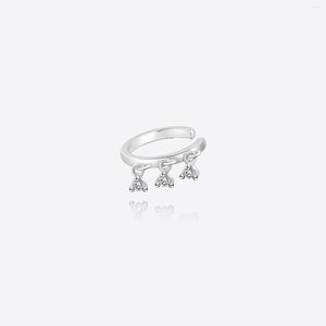 Rücken Ohrringe VEWANT 2023 925 Sterling Silber Drei CZ Zirkon Charm Perlen Manschetten Ohrklemme Keine Piercing Clips Luxus Edlen Schmuck