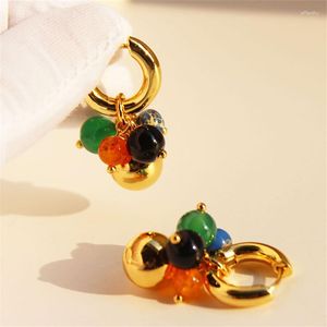 Dingle örhängen modeförsäljning sten orb hänge kvinnliga metall öron spänne smycken tillbehör gåva 2023