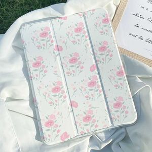 Y2K Fashion Floral Graphic iPad 10 Skydd Case Air 5 4 Mini 6 Triple Fold Transparent Pro 11 -omslag med pennplats 10,9 tum HKD230809