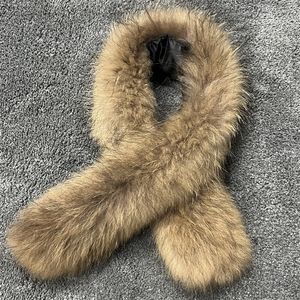 Scarves Real Raccoon Fur Collar Womens Natural Fur Gray Collar Shawl Raccoon collar Fur Scraves Detachable 230809