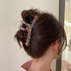 Koreanische Kristall handgefertigte Perlen Haarklammern große Hai Clip Charm Haarnadel Haarschmuck für Frauen