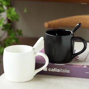 Xícaras pires conjunto de xícara de café de cerâmica com colher padrão de caneca estilo nórdico