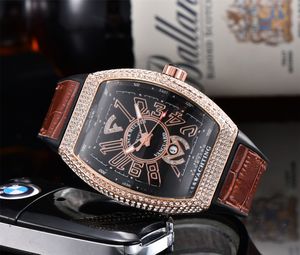 46mm Ny modedesigner Rektangel Dial Quartz Watch for Men Casual Leather Strap Luxury Business Wristwatch Relogio Masculino