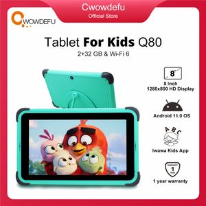 CWOWDEFU Kids Tablet 8 Inch HD 1280x800 Android 11.0 Wifi 6 8MP Camera Google Play Tablets for Children Students 2GB 32GB Gift