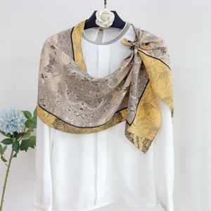 Scarves 2023 Feather Angel Silk Scarf Women's Style Mulberry All-Match Thin Crepe De Chine Long Kerchief Female Bow Ties
