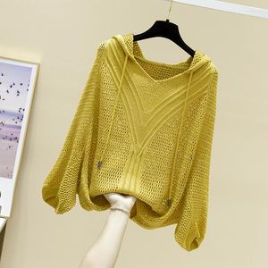Women's Sweaters Hollow Out Middle Sleeve Thin Knitted Shirt Loose Fashion And Foreign Style Smock In Spring 2023