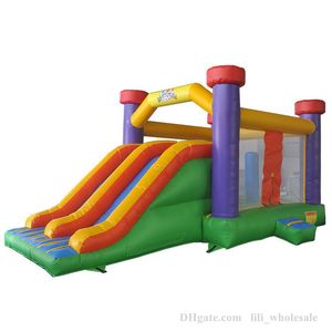 Atacado casa de salto inflável combo com slide duplo PVC castelo inflável pulando para crianças pequenas