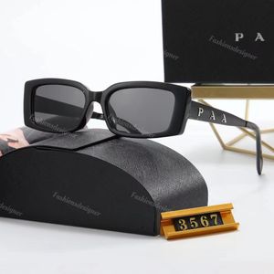 Prad-Sonnenbrille für Herren, Designer-Sonnenbrille, rechteckige Sonnenbrille mit goldenem Abzeichen, cooles Trenddesign, Luxusbrille für Herren mit Originalverpackung, klassische Sonnenbrille 3567