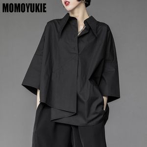 Kvinnors blusar Skjortor Spring Summer Fashion Oregelbundet Harajuku Casual Women's Blouse Asymmetrical Japanese Korean Style Shirt Loose Button Up Tops 230808