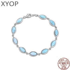 Bangle XYOP Natural Larimar Blue Pear Shaped Ethnic Bracelet Burning Christmas Warm For Love Winter Praise 230808