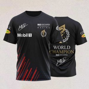 W1FT 2023 Formuła 1 T-shirty modowe F1 Racing Team Summer New Kotorów Mistrz Świata Fani samochodów Max Oddychany czerwony kolor byka