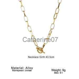 Pendant Necklaces IPARAM Thick Chain Toggle Clasp Necklaces Mixed Linked Circle Necklaces for Women Minimalist Choker Necklace Hot Jewelry J0809