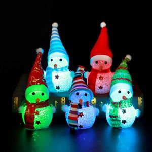 2023 Luminoso Boneco de Neve Natal Brinquedo Infantil Decoração Presente Partículas de LED Colorido Flash Natal Criativo Pequeno Presente Decoração de Natal