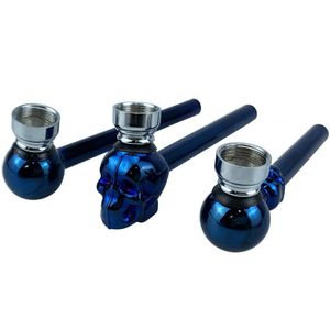 Pipa in vetro Pyrex con filtro in metallo per fumatori di tabacco secco per pipe Grinder Set completo di portasigarette