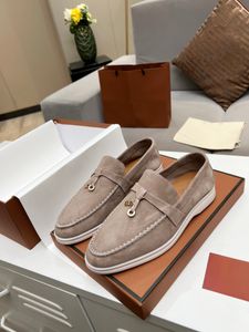 Loro piana ayakkabıları sıradan ayakkabılar erkekler lp loafers düz düşük üst süet inek deri oxfords moccasins yürüyüş konforu loafer kayma üzerinde loafer kauçuk taban evleri kadın ayakkabı