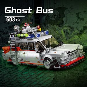 Dönüşüm Oyuncak Robotları Stcok Ghostbusterss Ecto 1 Hayalet Otobüs 603pcs Film Mini Araba Aksesuarları Uyumlu 21108 Bina Taşları Tuğla 230808