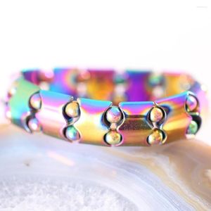 Pulseira de joias da moda esticada multicolorida magnética hematita curativa pulseira 7