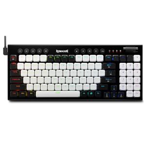 K653 rgb usb mini slim ultrafino projetado com fio teclado mecânico para jogos interruptor vermelho 94 teclas para pc computacional