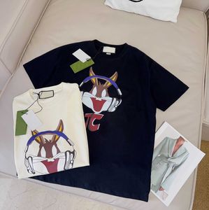 Designer t Shirt Short Sleeve for Men Women High Quality Casual Fashion Edition Gu Counter Charge 11 2023 Rabbit Year Exclusive New Earphone Letter Print 260g Cotton T