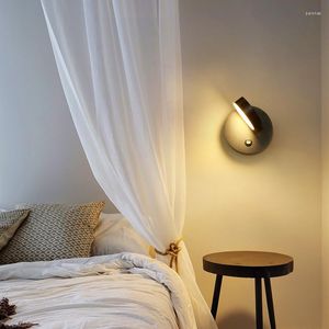 Wall Lamp Modern Minimalist Nordic Living Room Light Bulb Aisle El Black Bedside Bedroom