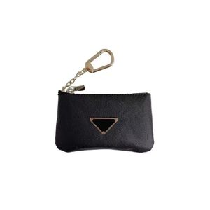 Fashion Girls Mini Zipper Wallet Woman Black Soft Leather Lipstick Keychain Coin Purse Mans Designer Travel Document Credit Cards Holder Bag Gift With Box Wholesale