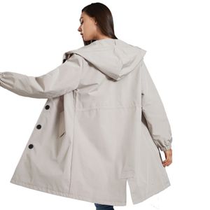 Trench da donna Fahsyee Raincoat Giacca antipioggia da donna Giacca a vento con cappuccio impermeabile Outdoor Long Active 230808