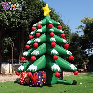 Atacado preço de fábrica 4.4x6mH árvore de natal gigante inflável com caixas de presente explodir plantas artificiais árvores para festa ao ar livre decoração de eventos brinquedos esportivos