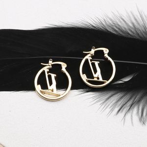 Marca V Lettera Stud Orecchino a cerchio in oro Orecchini firmati Moda Donna Gioielli Orecchino Regalo per la festa nuziale Stile misto