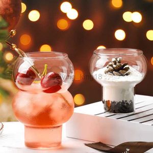 Creative Coffee Mug Household Gourd Shape Cocktail Glass Drinkware Yogurt Dessert Glass Cups Whiskey Wine Cups Bar Home Supplies HKD230809