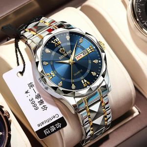 Wristwatches BINBOND Mens Quartz WatchesTop Stainless Steel Waterproof Week Date Fashion Blue Men Watch Relogio Masculino