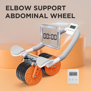 Core Abdominal Trainers Roller Wheel Automatic Rebound With Elbow Support Flat Plate Exercise Wheel Silence Abdominal Wheel Home Exercise Equipment 230808