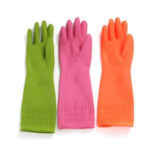 Cleaning Gloves Kitchen for Washing Dishes Household Cleanning Latex Glove Long and Thick Protective Woman Dishwashing 230809