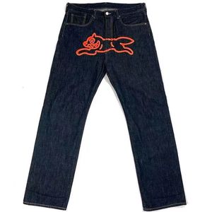 Y K Roxo Jeans para Mens Designer Homens Haruku Hip Hop Cão Impressão Gráfica Baggy Calças Pretas Punk Rock Gótico Calças Largas Streetwear 861 137
